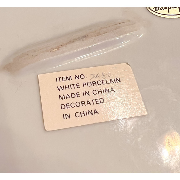 Andrea By Sadek 10in Yellow Blue Chinoiserie Floral Scallop Planter Cachepot Vtg - Picture 7 of 8